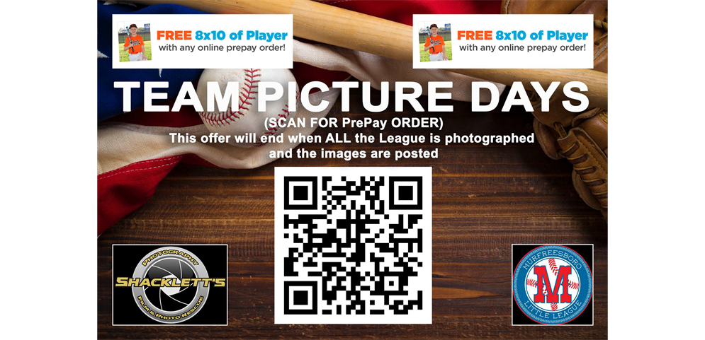Remaining Teams - Picture Day Details - Free 8X10 of Player!